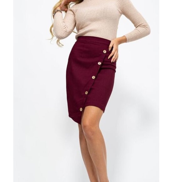 Lost April NWT Asymmetric button detail  Skirt size M - Picture 1 of 12